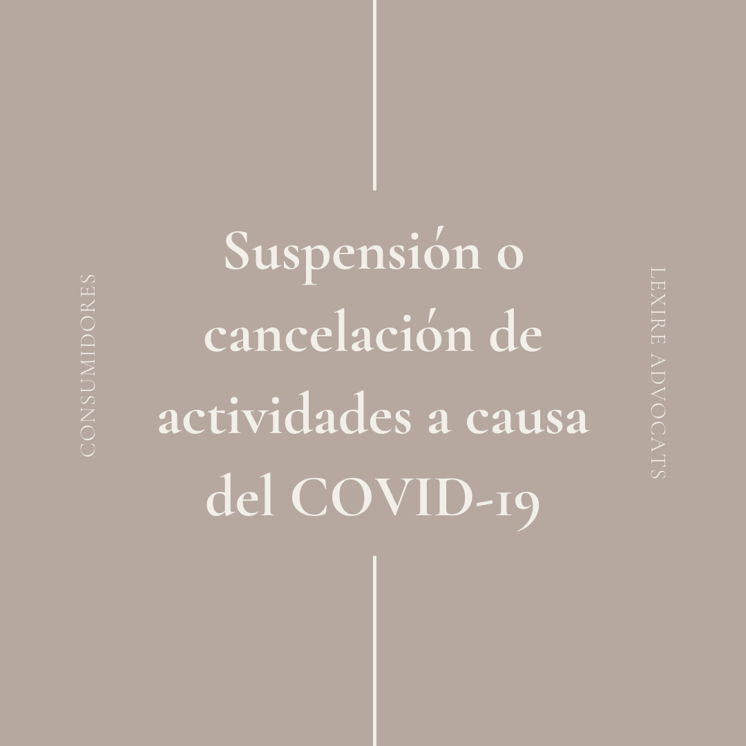 Suspensión actividades COVID-19