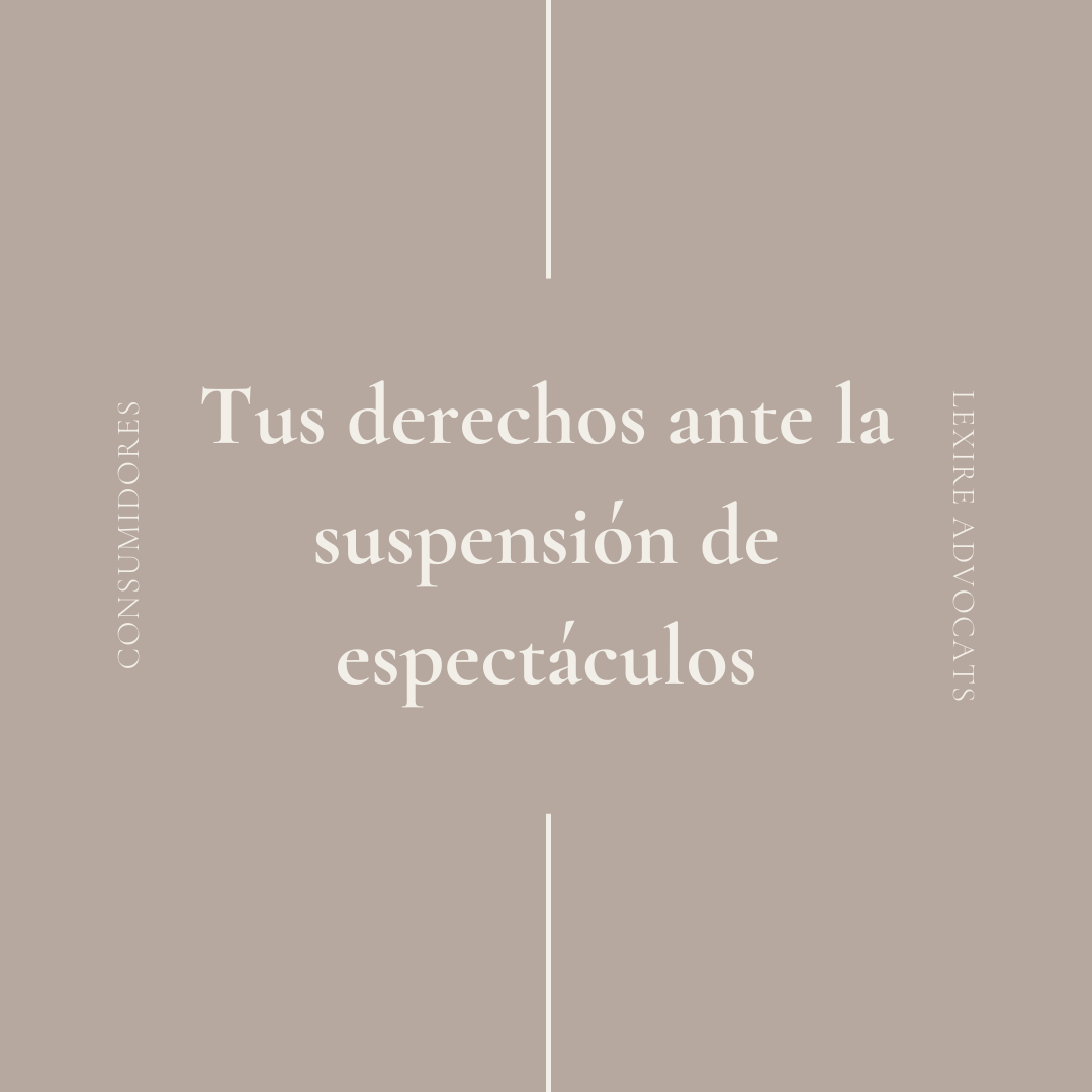 Cancelación o suspensión actividades y espectáculos 